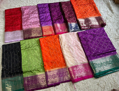Vintage  traditional style butter silk Banarasi’s silk saree