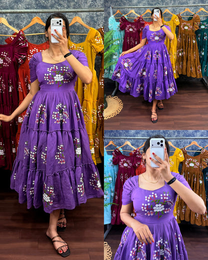 South mull cotton embroidery cafe gowns