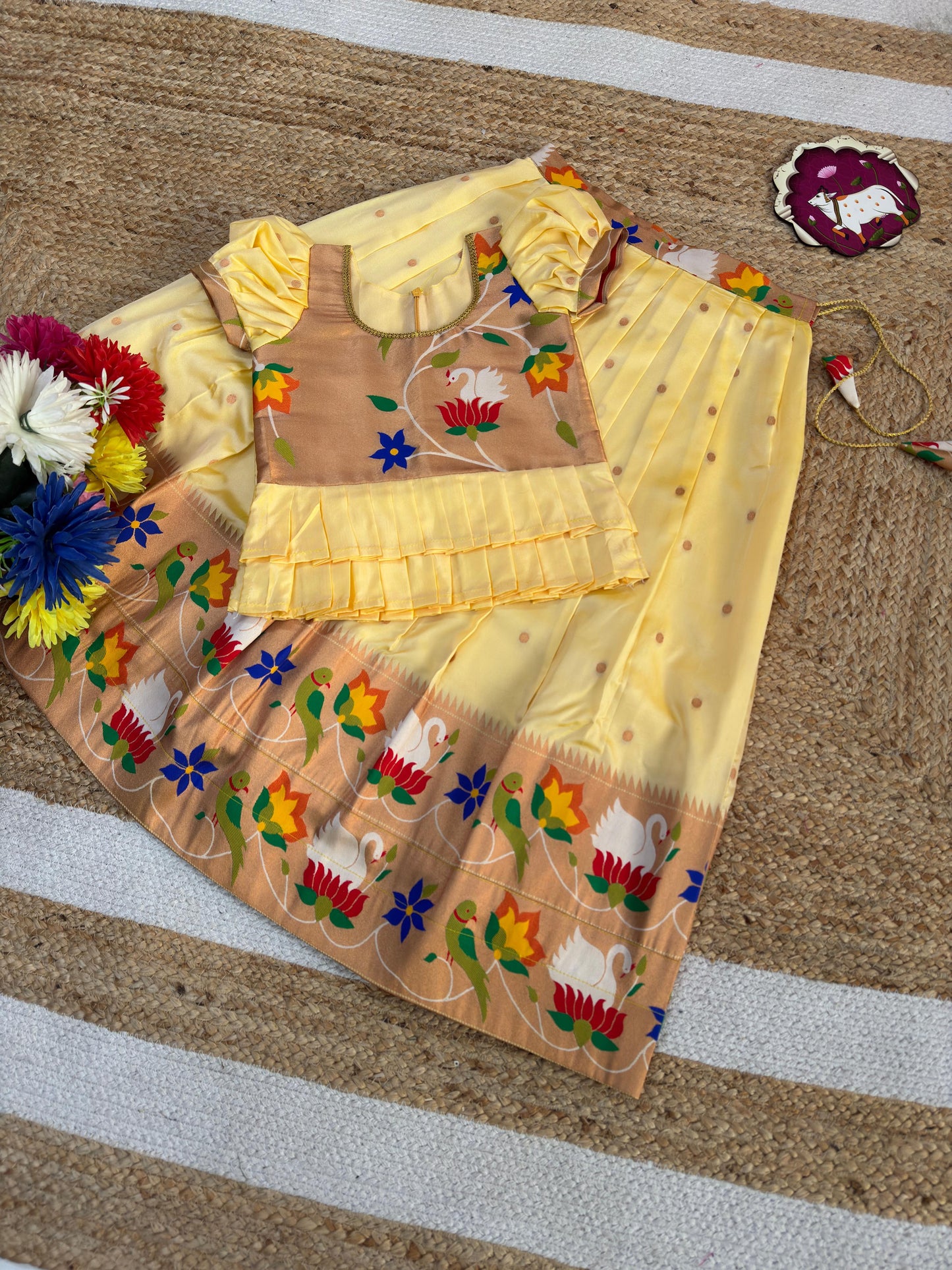 Kids cute paithani temple wear sets