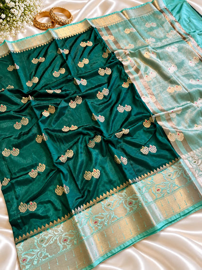 Juhmki series Banarasi katan soft silk sarees