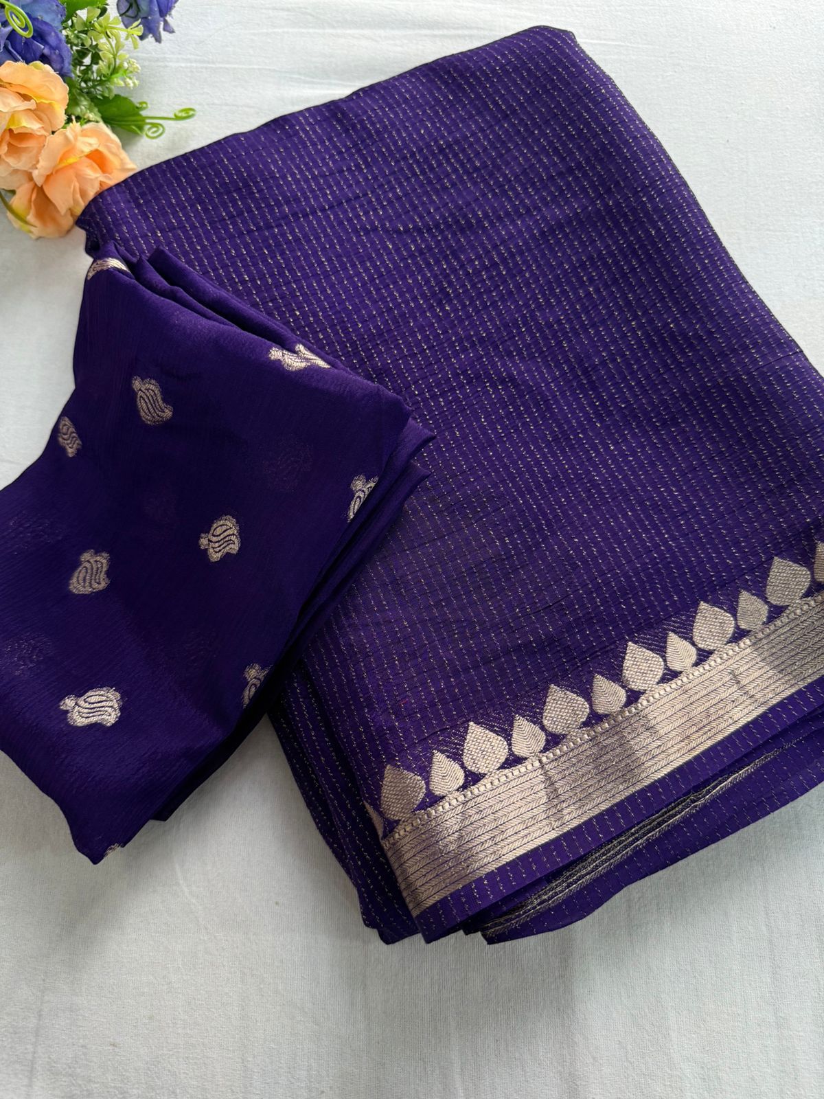 Trending Chinon viscose simple sarees