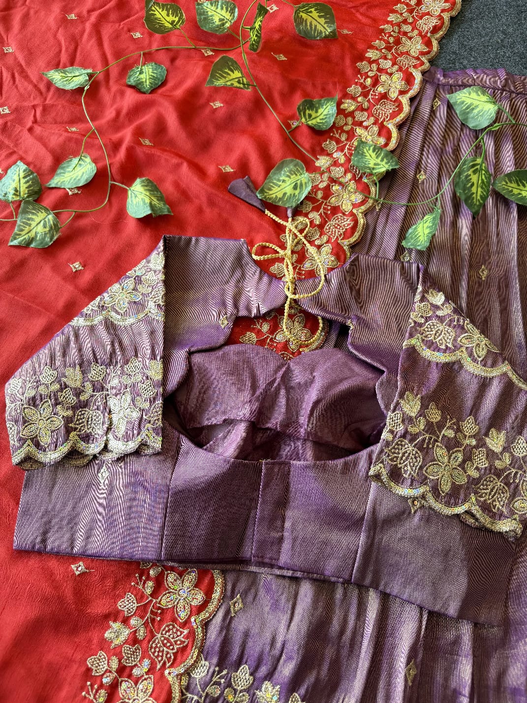 Bloom viscose tissue Designer lehenga