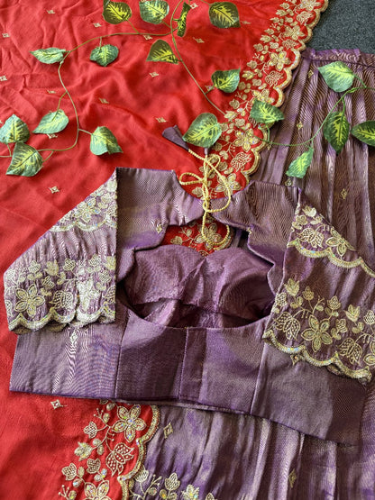 Bloom viscose tissue Designer lehenga