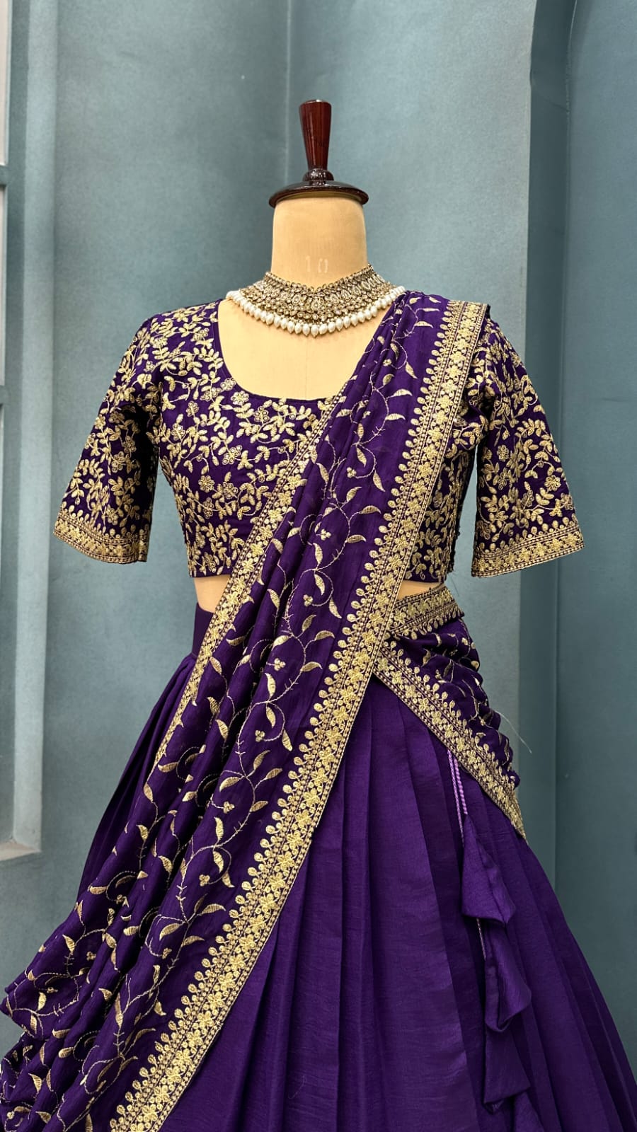 Vichitra silk Designer lehenga