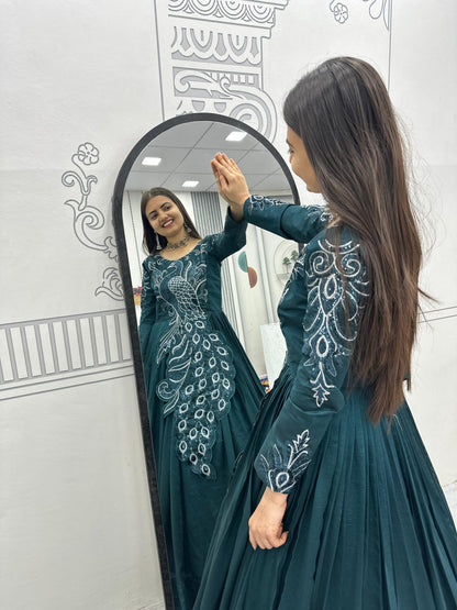 Big boss tanuja peacock long gown