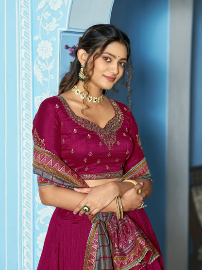 Vichitra silk royal designer lehenga