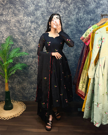 Kalayani Anarkali Mul Chanderi gowns