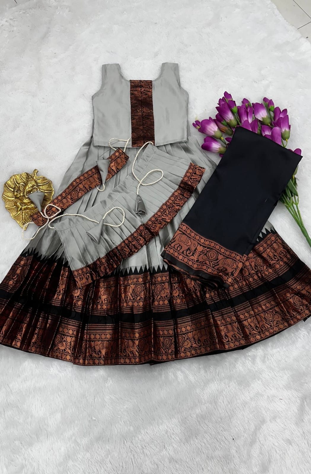 Kids 3 in one model cute gown sets