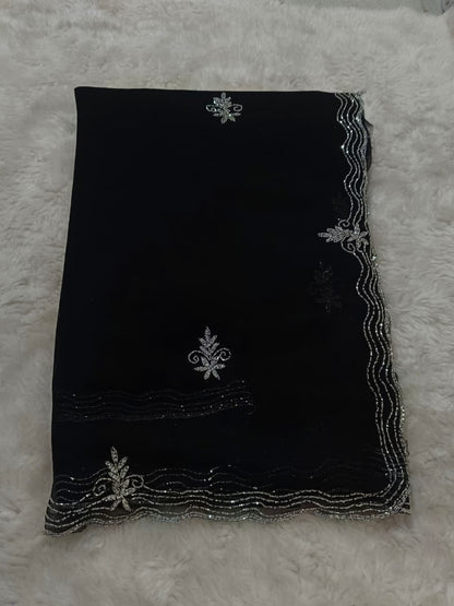 Georgette fancy kardhana trending work sarees