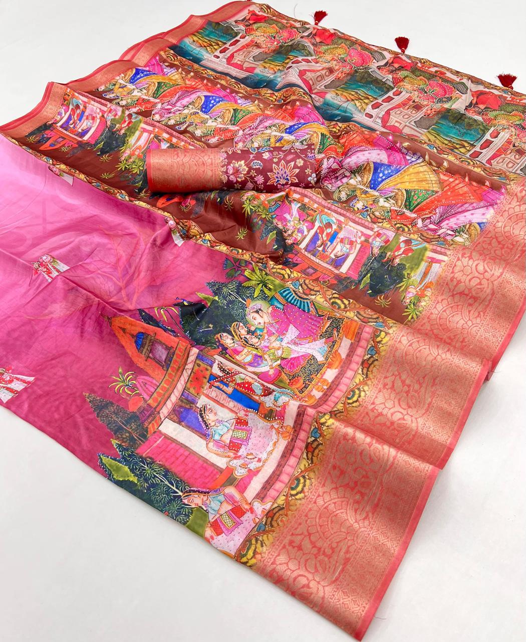 Soft digital budget dolls silk seroski saree