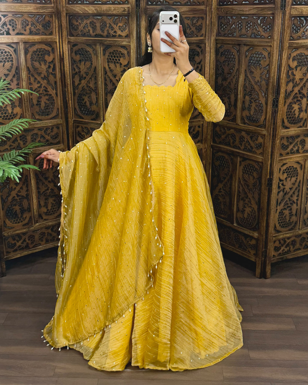 South Salsa Silk Gown with Dupatta