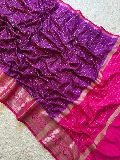 Vintage  traditional style butter silk Banarasi’s silk saree