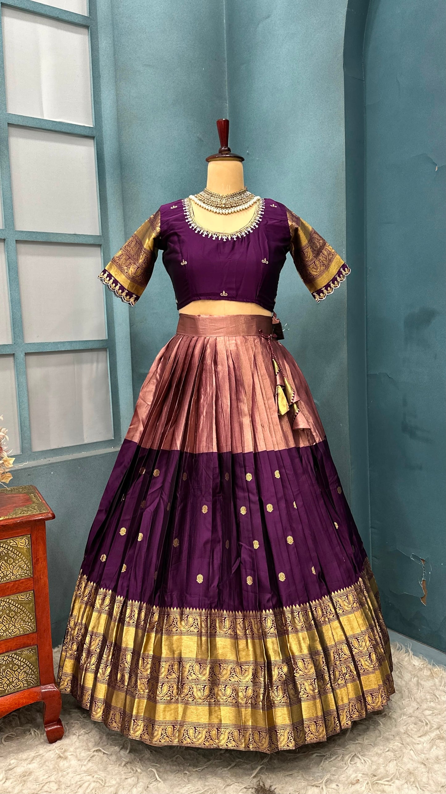 Kanjipuram tissue silk Designer Lehenga