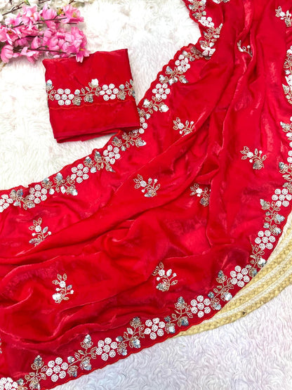 New Designer party wear satin sarees