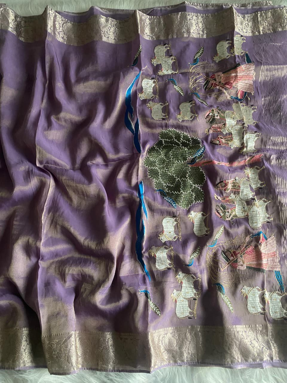 Viscose Zari Tissue Pure premium luxe saree