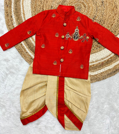 Boys dhothi with kurta sets with handwork s