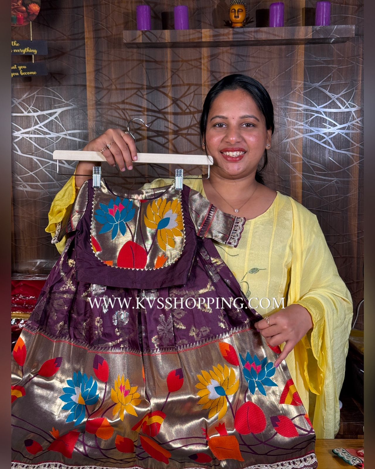 Kids cute wear  penal work Paithani skirt+top sets