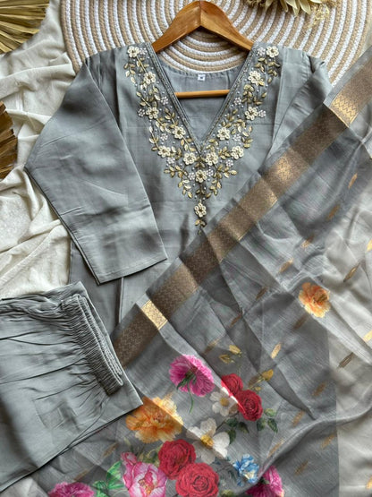 Office wear Chanderi kurti sets