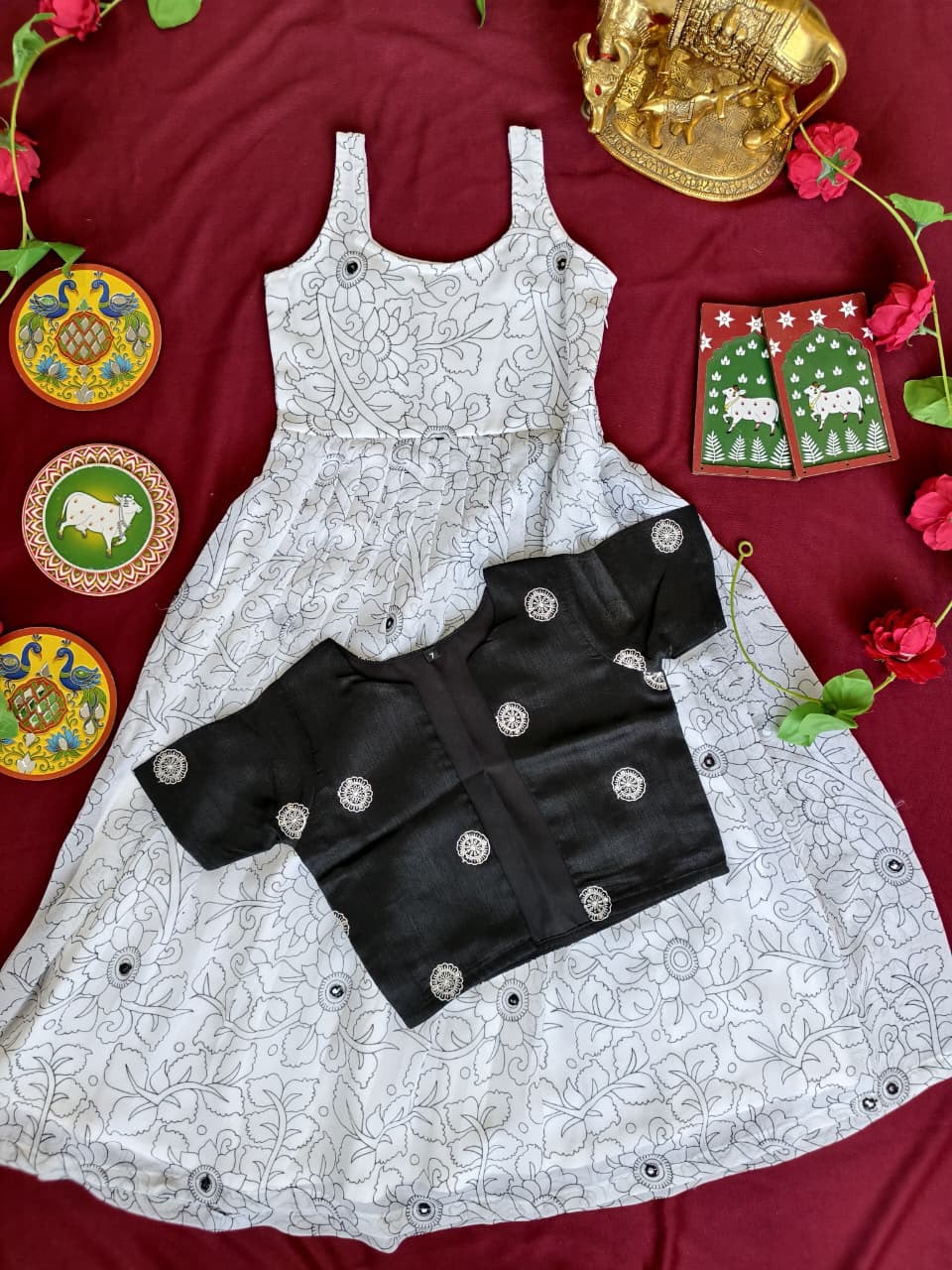 Kids 2 in one model Georgette gown