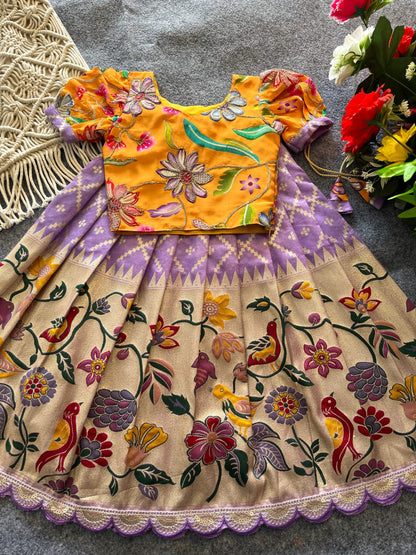 Kids Dola silk festival pavada sets