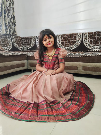 Kids gown full stiched pure cotton