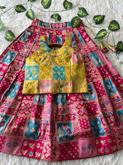 Mini Ethnic Dola silk Cute kids Choli Set