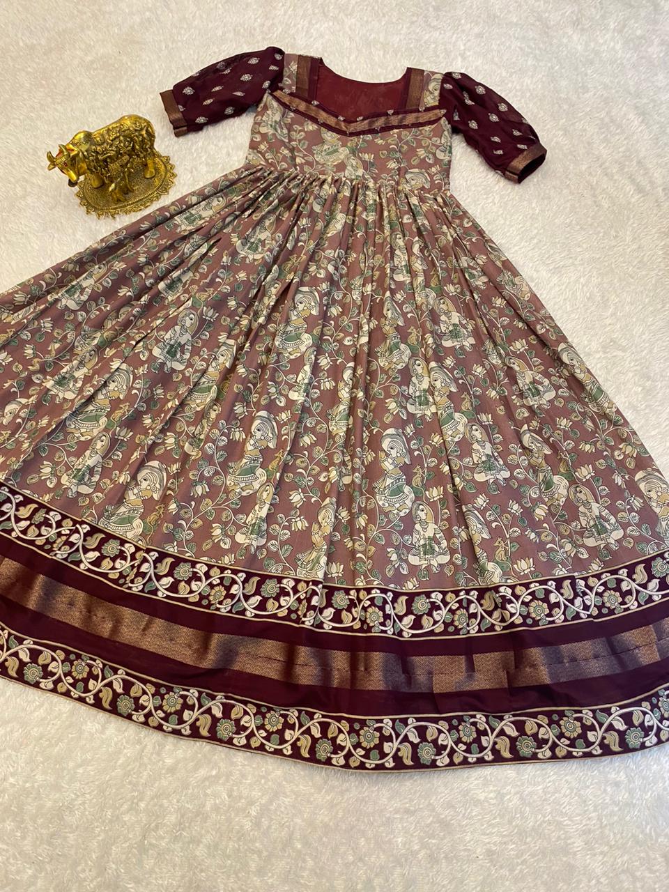 Mul cotton Kalakmari Gowns classic Insta