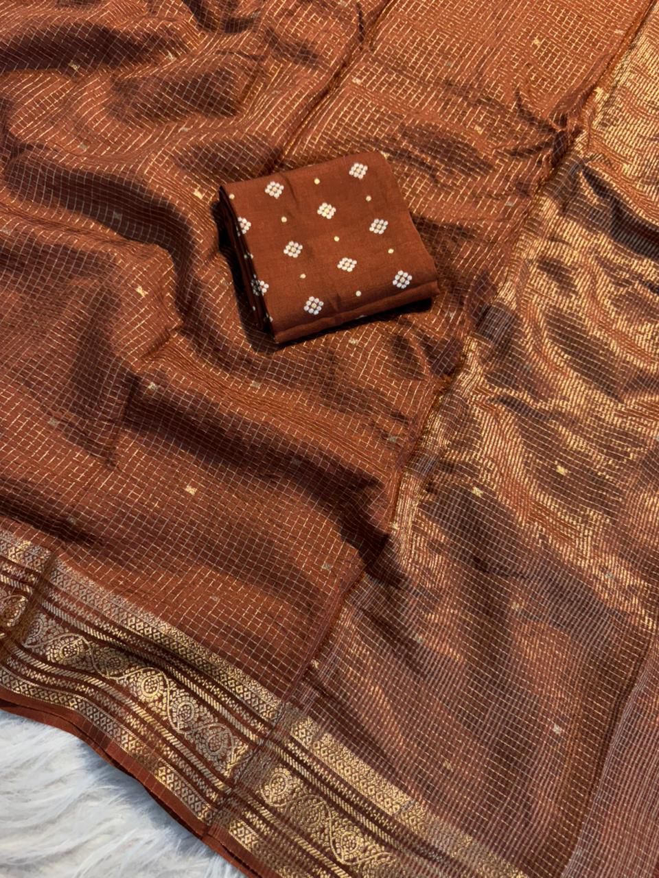 Trending Butta with Kanchipuram saree