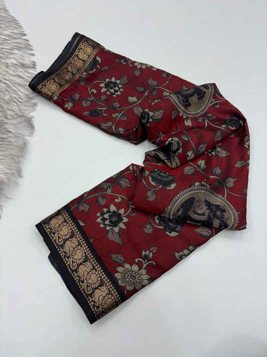 Budget friendly Kalamkari Dola
Silk saree