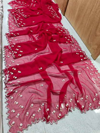 Royal georgette handwork sarees