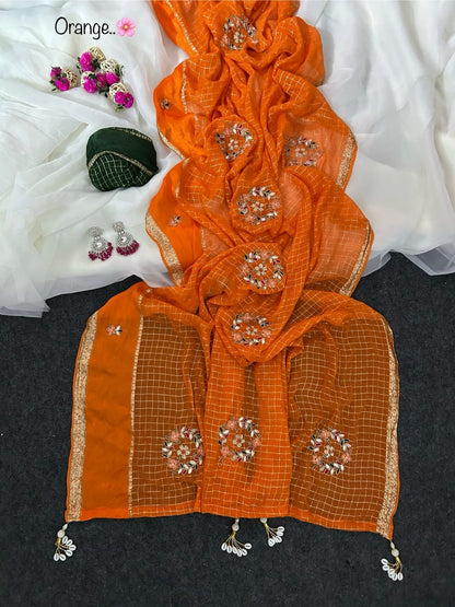 Our Kusum Trendy viscose gota jardoshi  work saree