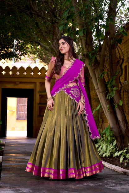 Celebrate your special moments in a Kanchipuram silk lehenga