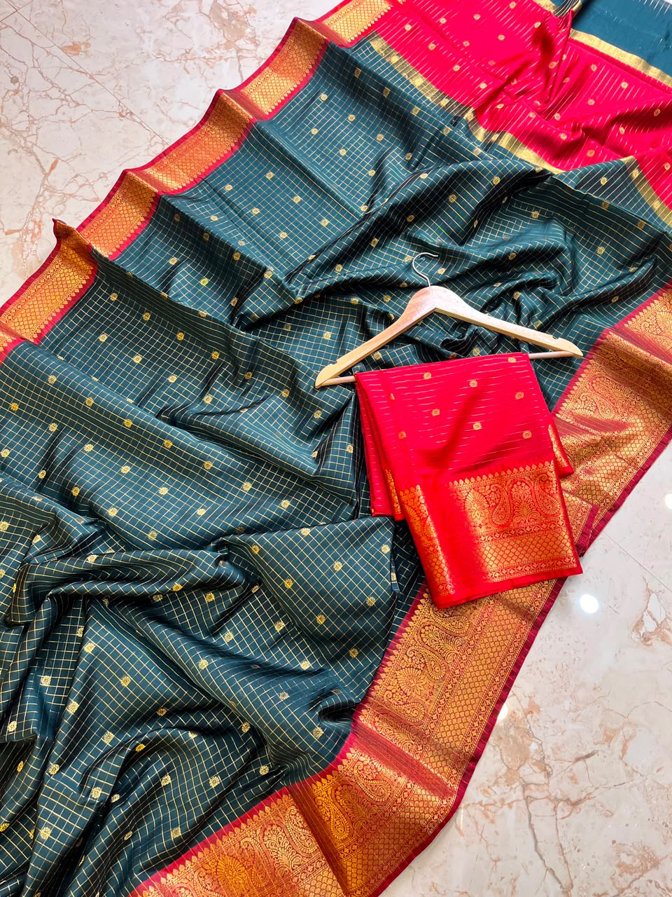 Banarasi Gadwal soft silk saree