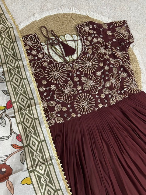 Trending Maggam work soft georgette gowns