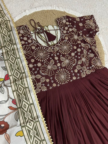 Trending Maggam work soft georgette gowns
