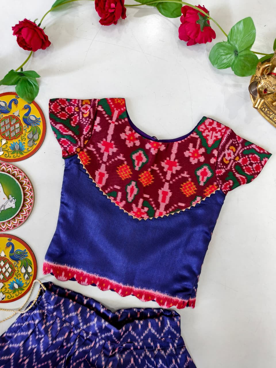 Patola silk blend cute kids skirts