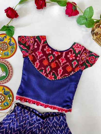 Patola silk blend cute kids skirts