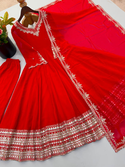 Georgette Anarkali beautiful Mirror Embroidery sequence gowns