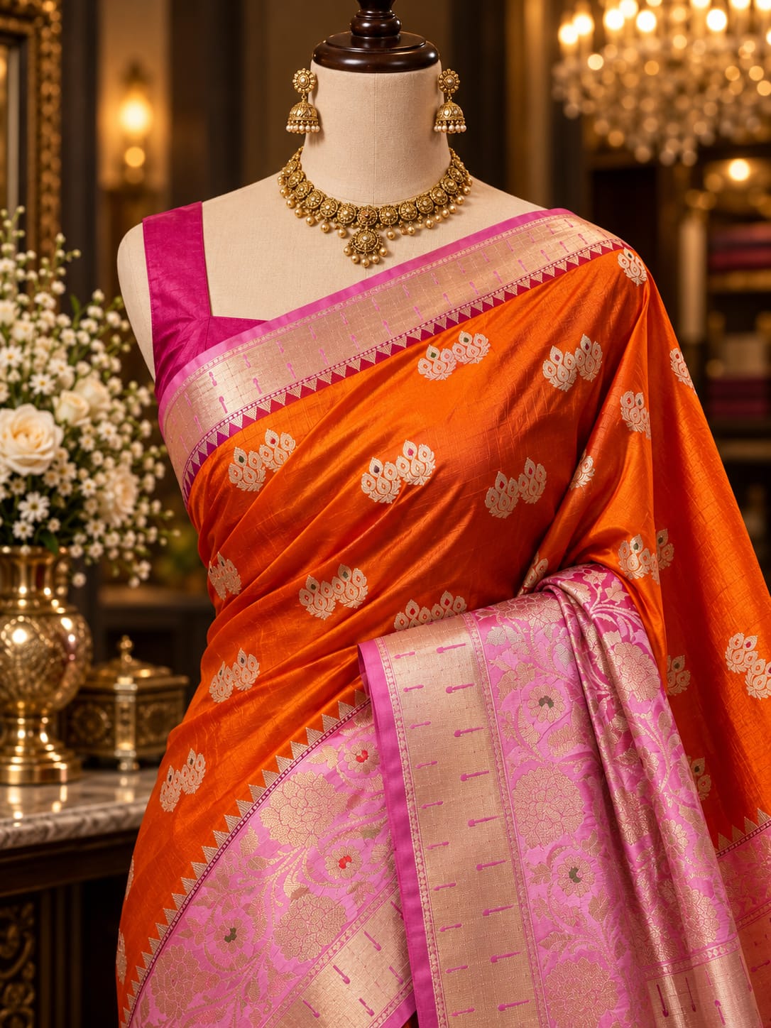 Juhmki series Banarasi katan soft silk sarees