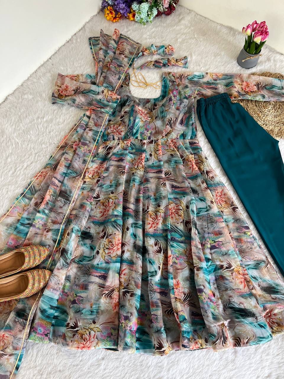 Organza Anarkali Gowns for party wear