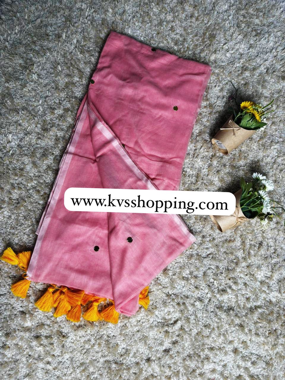 Rashmi Mul cotton trending saree with tassels
