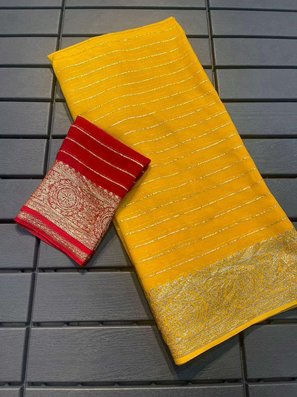 Budget Georgette Desginer lines sarees