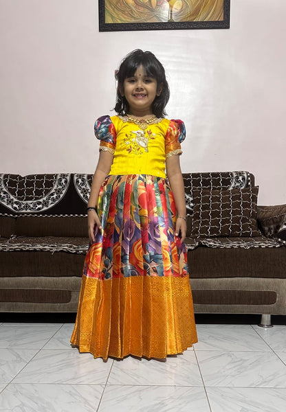 Kids Kanjivaram Silk Festive Gown