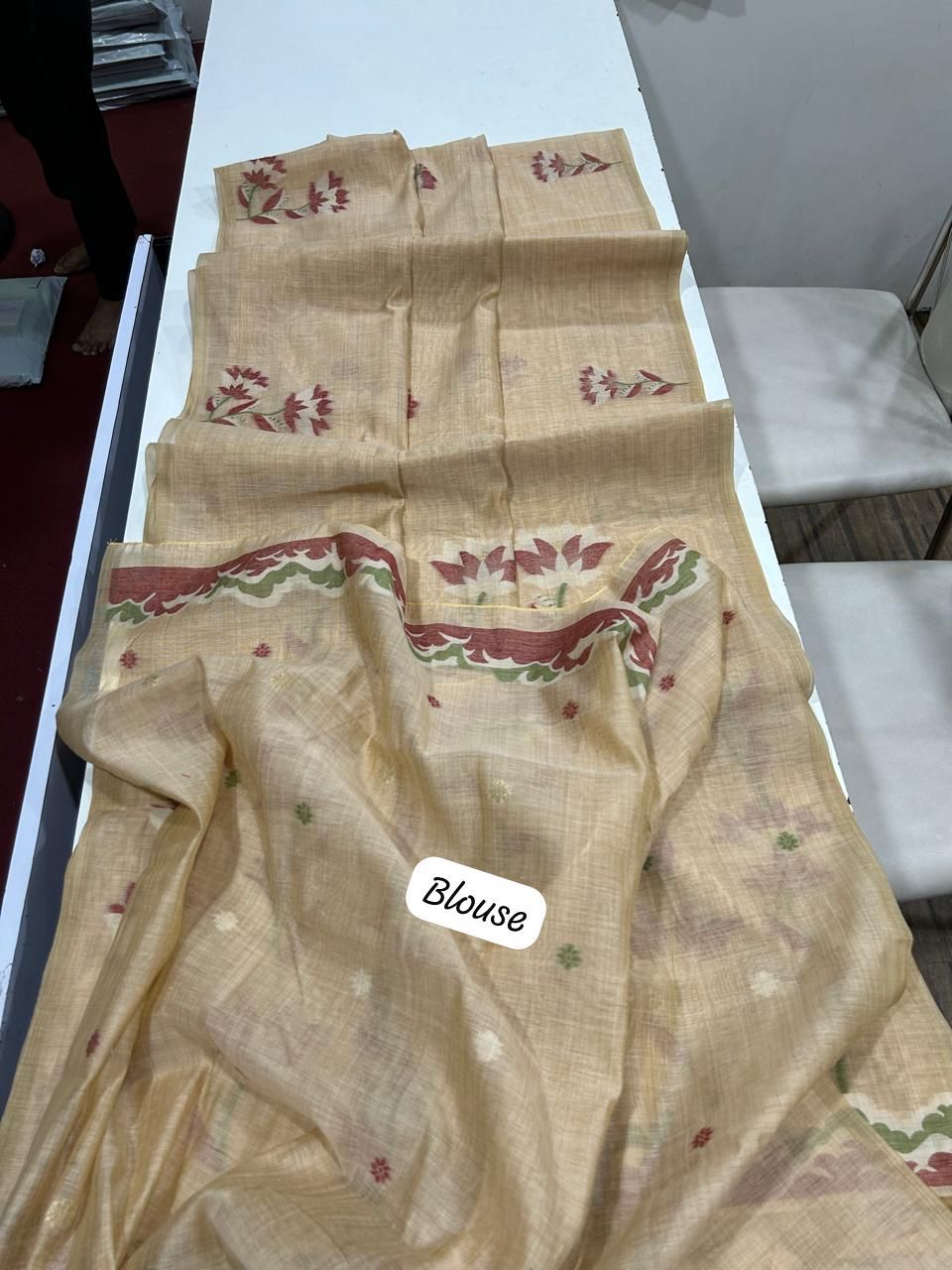 Munga Jamdani  Cotton Classic Resham Budget saree