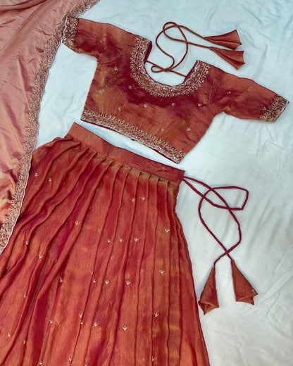 Sankranthi special Tisuue silk Lehengas