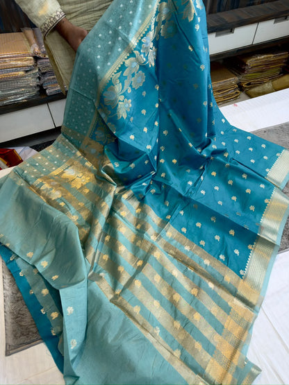 Banarasi dybl dupion soft silk zari saree