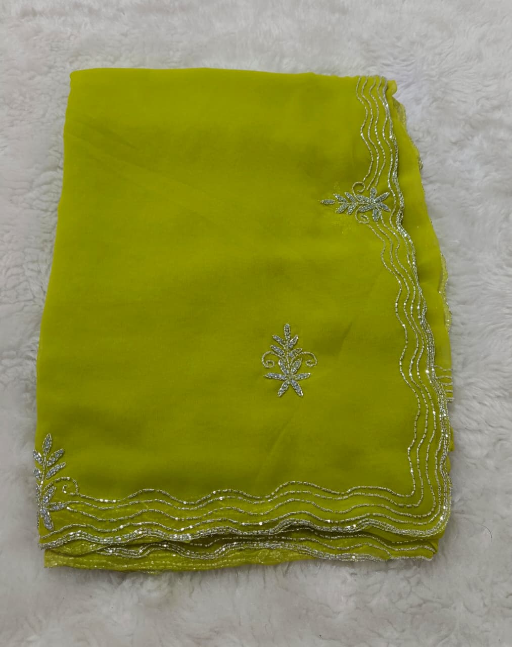 Georgette fancy kardhana trending work sarees