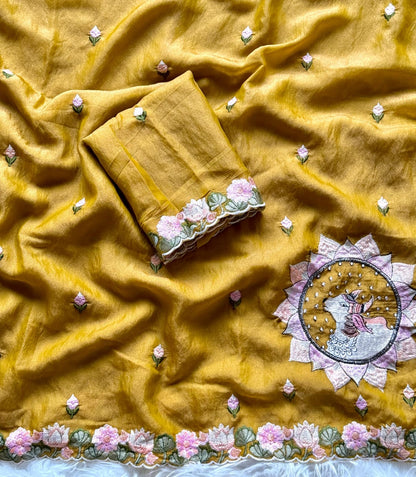 Premium floral embroidery cutwork budget classic saree