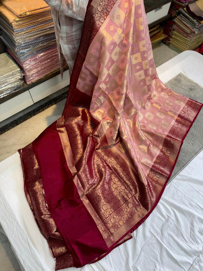 Dupion Pure vintage vibe pattu saree