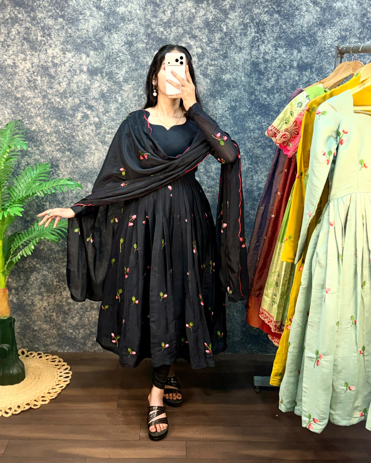Kalayani Anarkali Mul Chanderi gowns